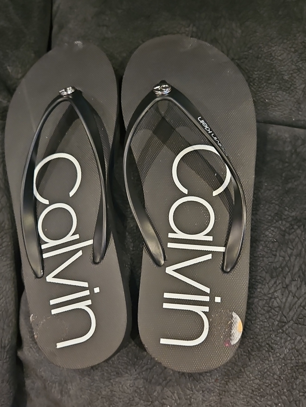 Calvin Klein Black Women's Logo Flip Flops